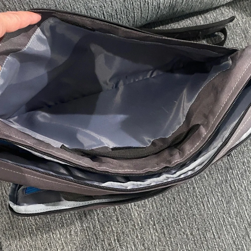 Dell Gray and Black Laptop Briefcase with Blue Accent